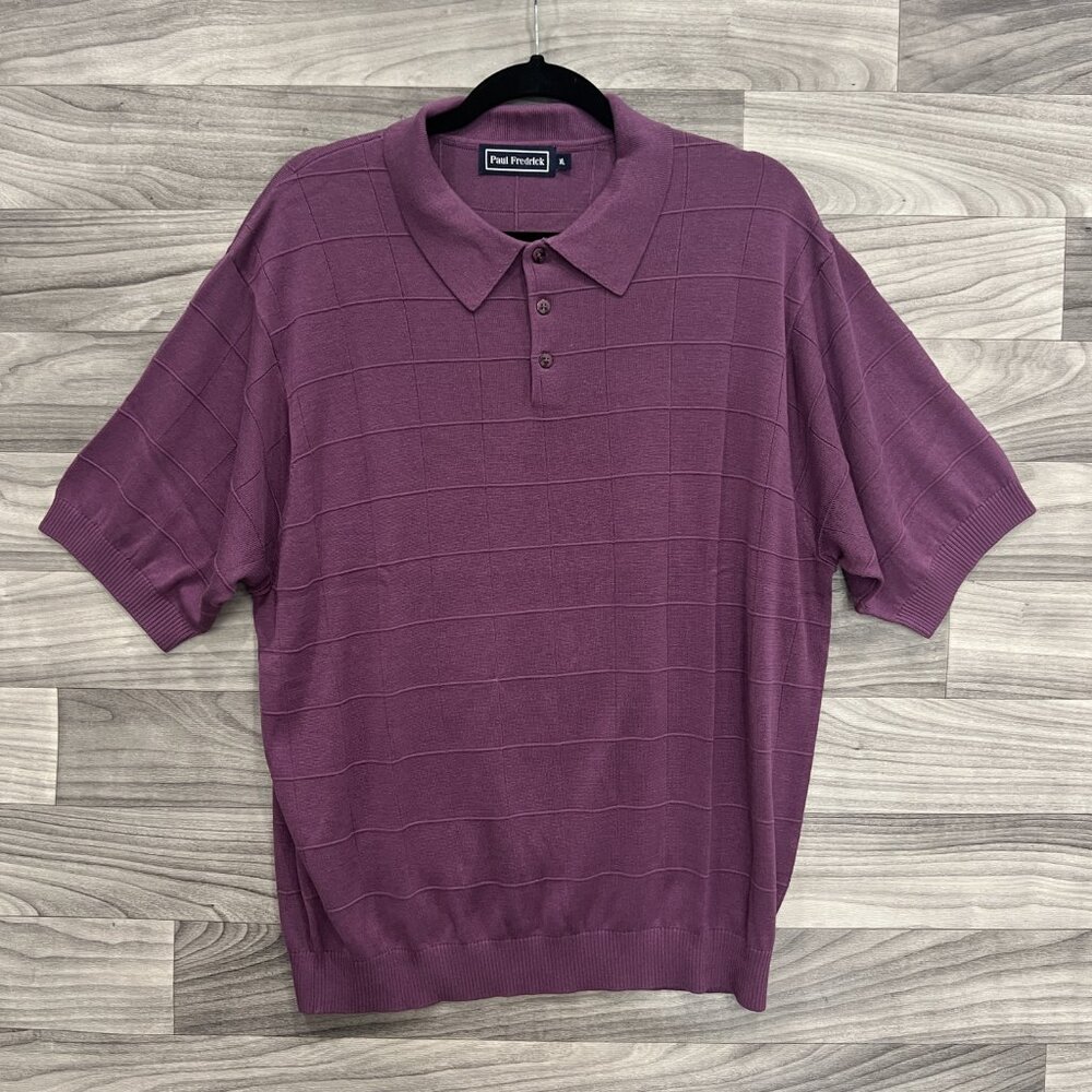 Paul Fredrick Mens Button Down Polo Size XL Short Sleeve